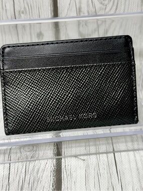 LIKE NEW Michael Kors Black Saffiano Leather Card Wallet